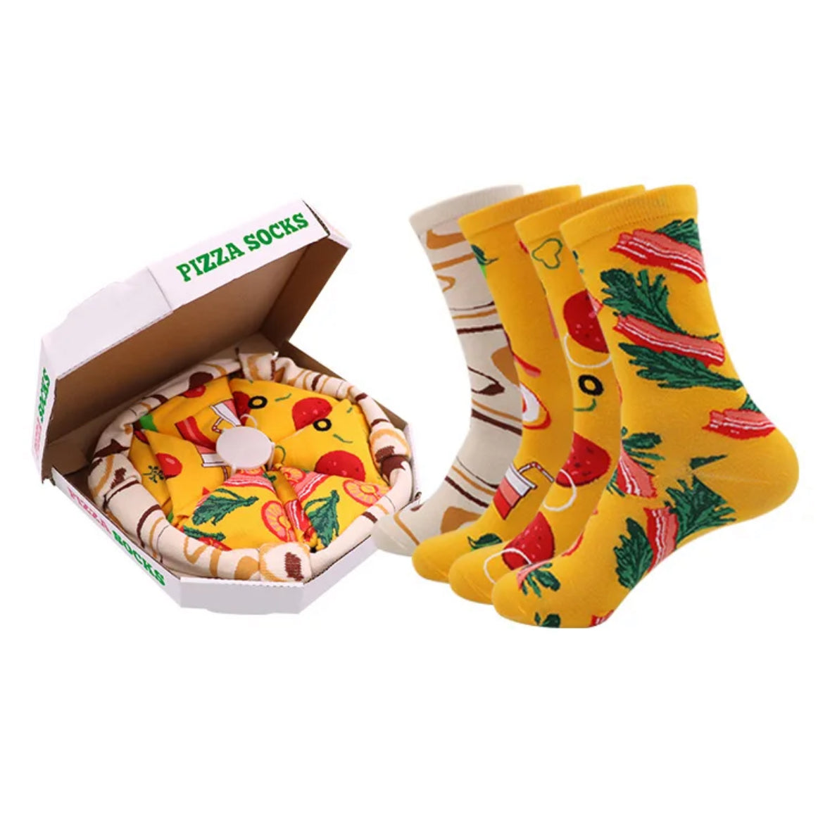 Lustige Socken mit Fast-Food Design aus Weichem Material | Einheitsgrösse für Spass und Komfort