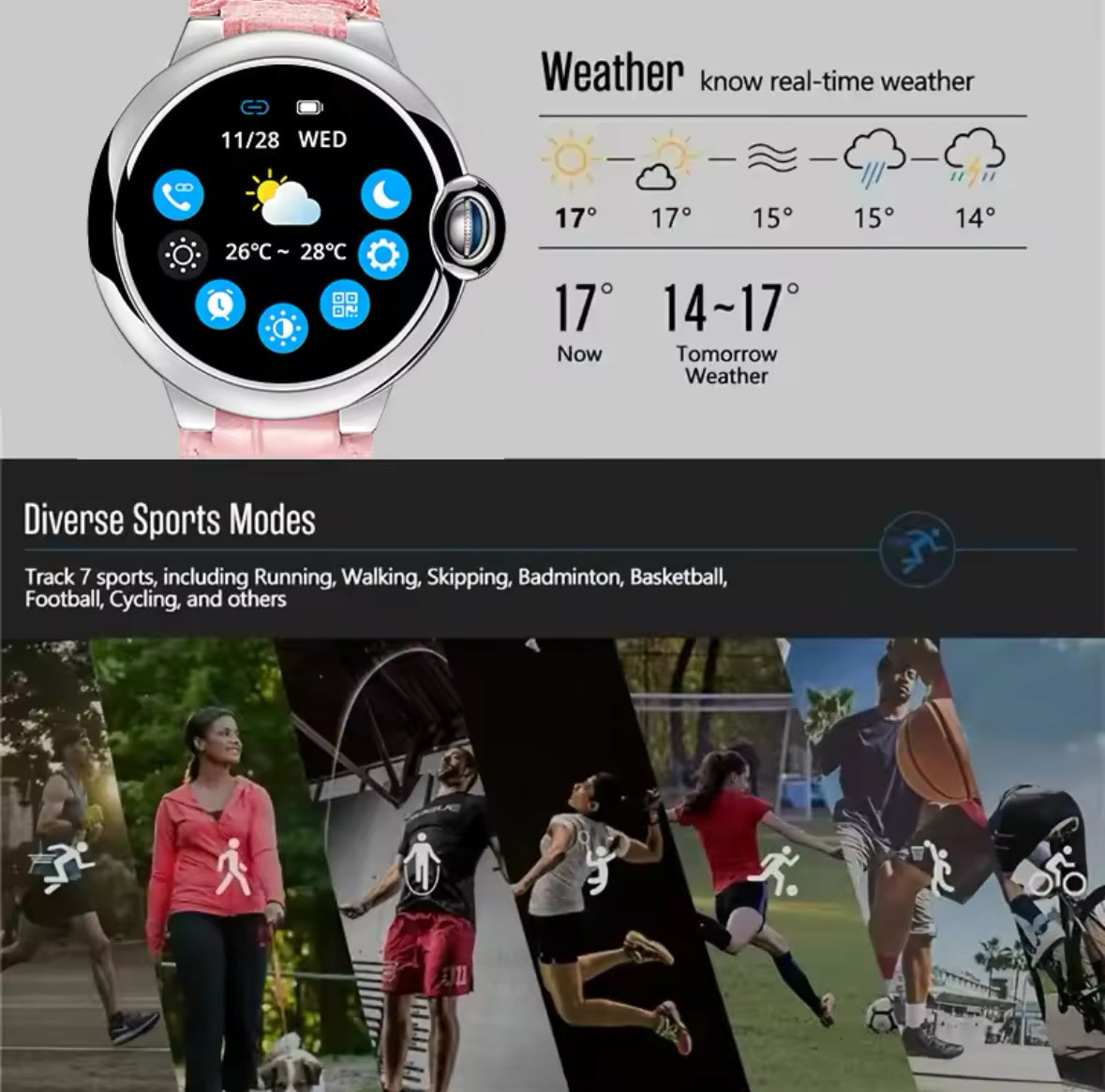 Luxuriöse Multifunktions Smartwatch mit HD Bildschirm & Sportmodi für Fitness 4