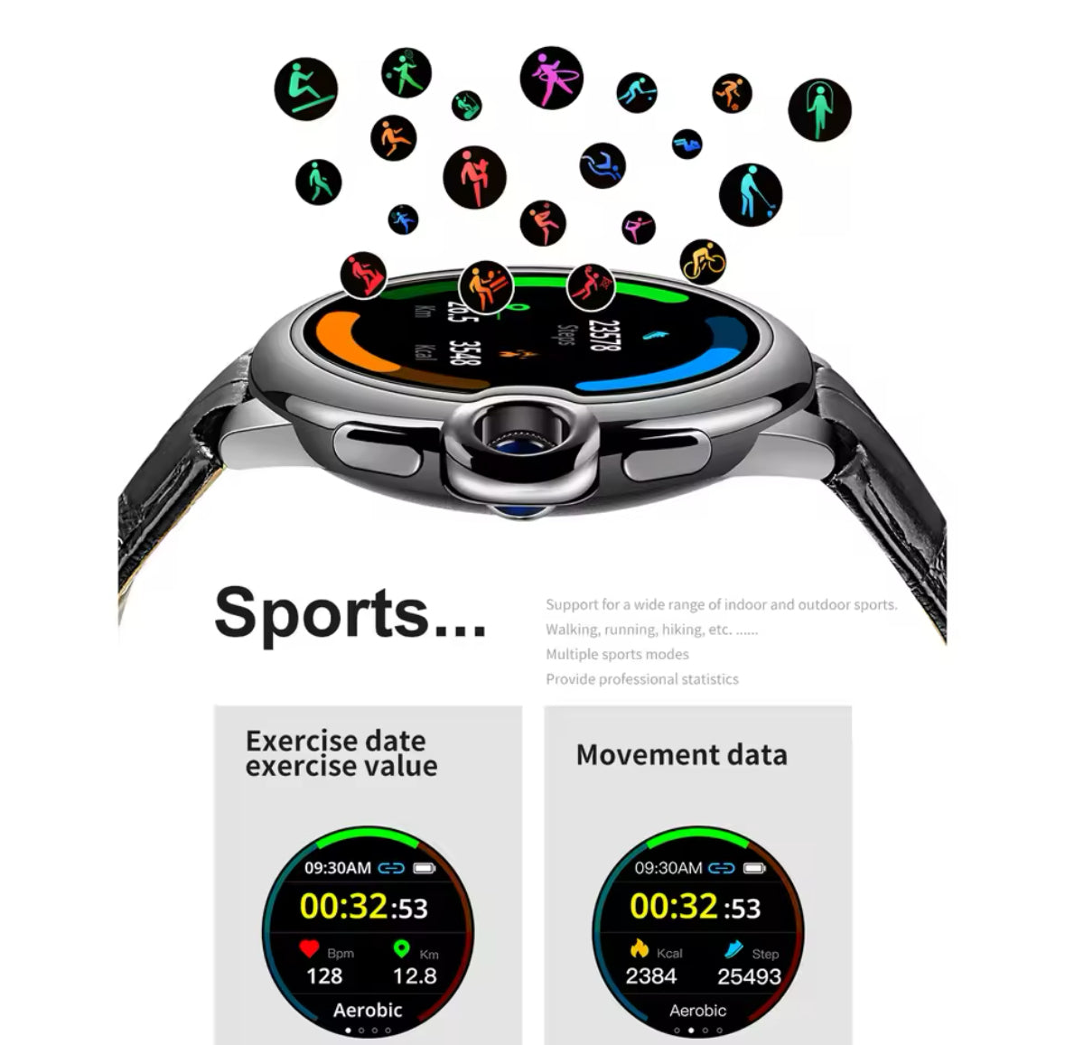 Luxuriöse Multifunktions Smartwatch mit HD Bildschirm & Sportmodi für Fitness 6