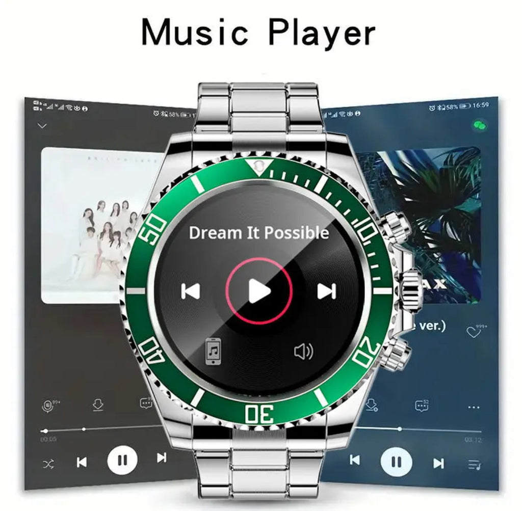 Luxus-Smartwatch | HD Bildschirm mit Edelstahlarmband | Sportliche Funktionen für Fitness und Gesundheit 1
