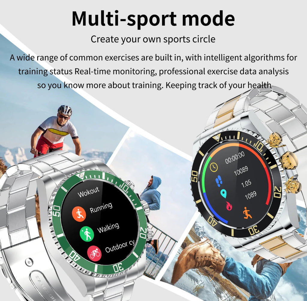 Luxus-Smartwatch | HD Bildschirm mit Edelstahlarmband | Sportliche Funktionen für Fitness und Gesundheit 6