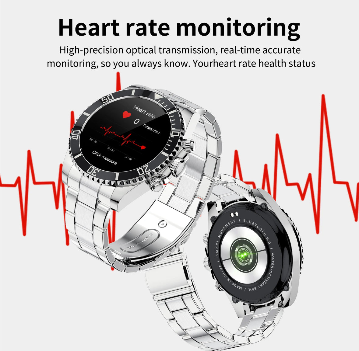 Luxus-Smartwatch | HD Bildschirm mit Edelstahlarmband | Sportliche Funktionen für Fitness und Gesundheit 8