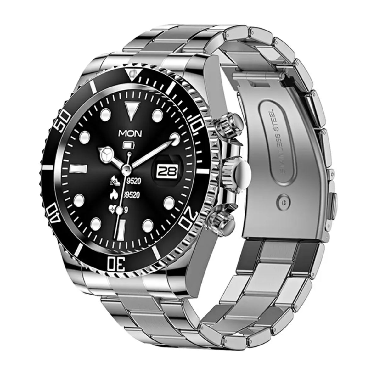 Luxus-Smartwatch | HD Bildschirm mit Edelstahlarmband | Sportliche Funktionen für Fitness und Gesundheit 9