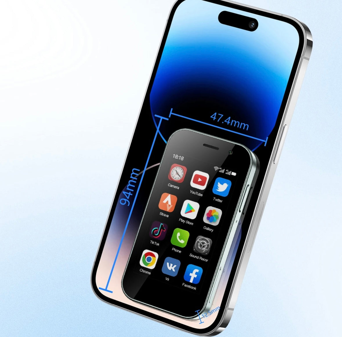 MINI Smartphone 9000 Pro | 3 Zoll Nano HD Bildschirm mit Gesichtserkennung | Dual-SIM für maximale Flexibilität 6