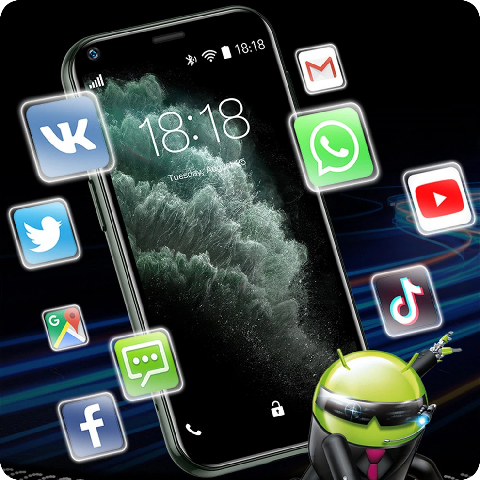 Mini Smartphone XS11 | Kompaktes Android Handy mit Dual-SIM und 5G Unterstützung | Perfekt für Social Media 6