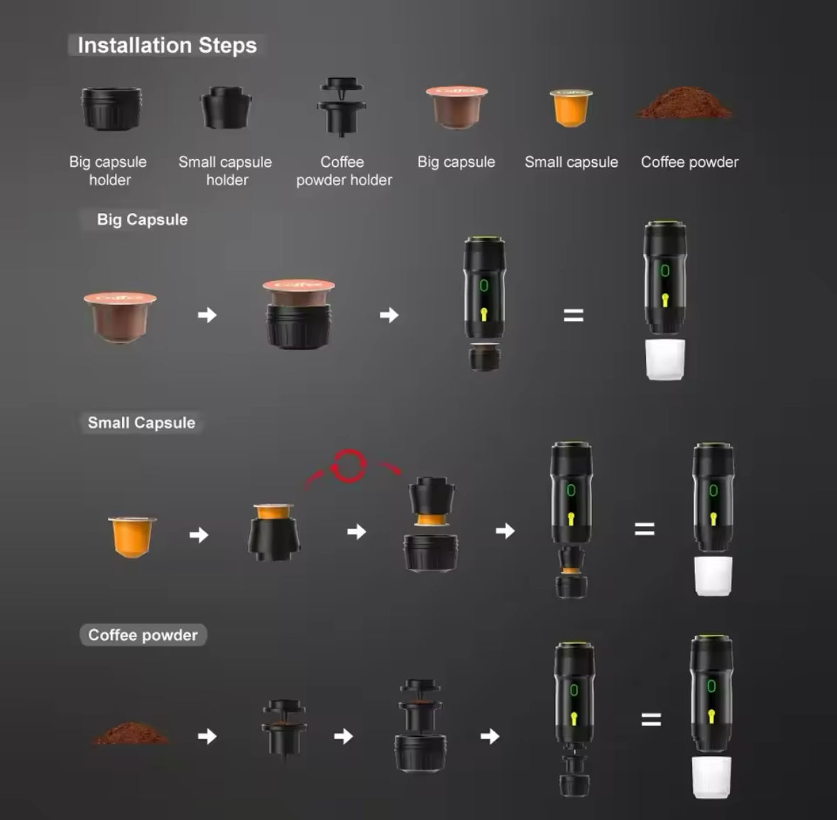 Mobile Espressomaschine | Akku-Betriebene Kaffeemaschine mit Heizfunktion | Perfekt für Reisen und Outdoor 3