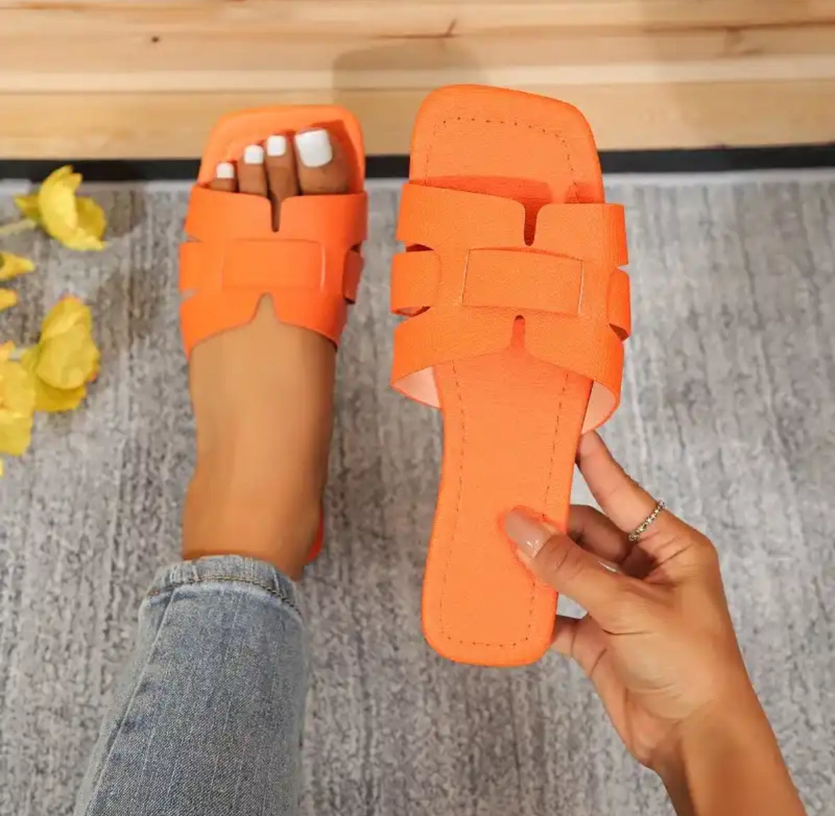 Modische Damen Sandalen | Rutschfeste Sohle mit Starker Dämpfung | Bequeme Slippers für Innen und Außen 4