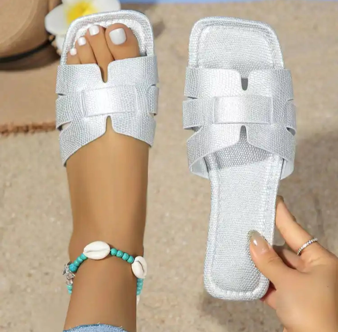 Modische Damen Sandalen | Rutschfeste Sohle mit Starker Dämpfung | Bequeme Slippers für Innen und Außen 6