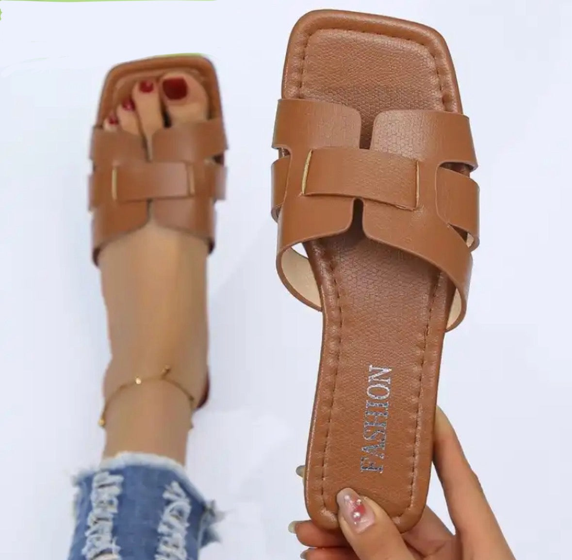 Modische Damen Sandalen | Rutschfeste Sohle mit Starker Dämpfung | Bequeme Slippers für Innen und Außen 8