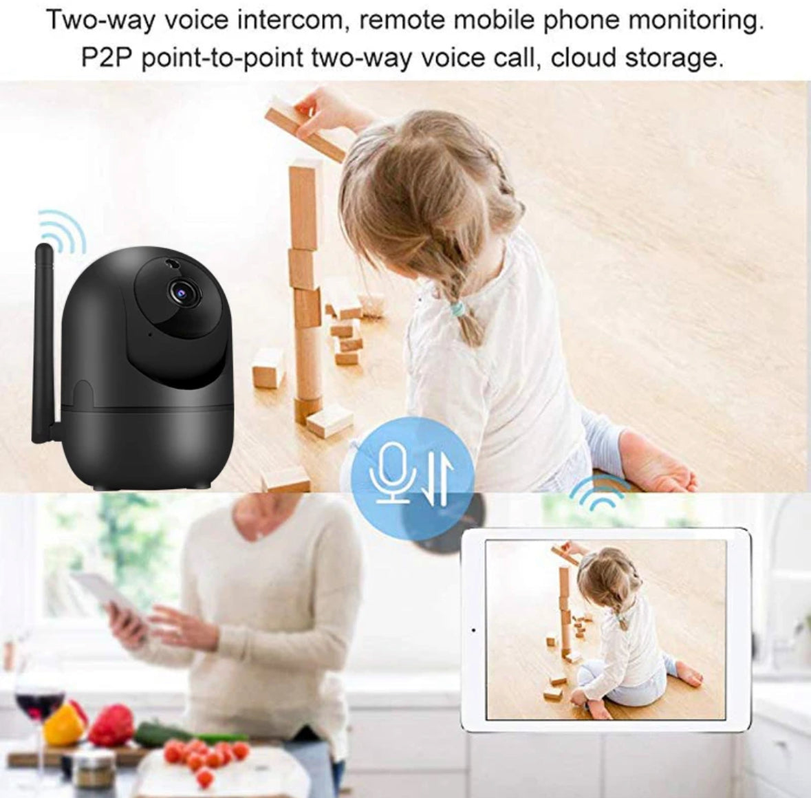 Multifunktionale HD Wifi Überwachungskamera mit Echtzeitsteuerung | Ideal für Babyüberwachung und Sicherheit 5