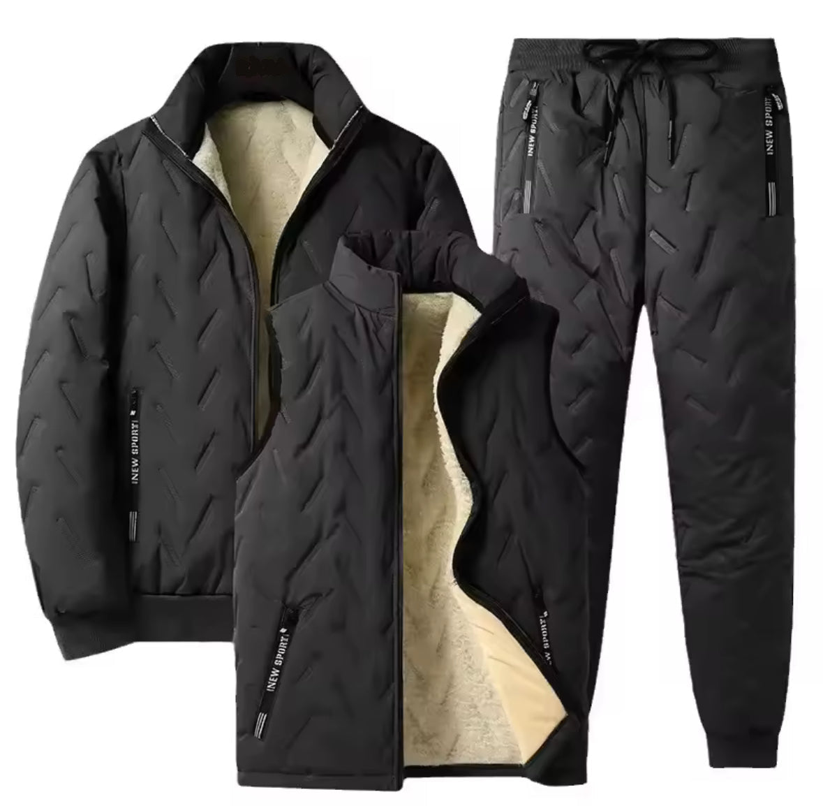 Multifunktionales Winter Set | Gefütterte Jacke, Weste & Hose mit Wasserabweisendem Material | Bequem und Strapazierfähig für Sport und Alltag