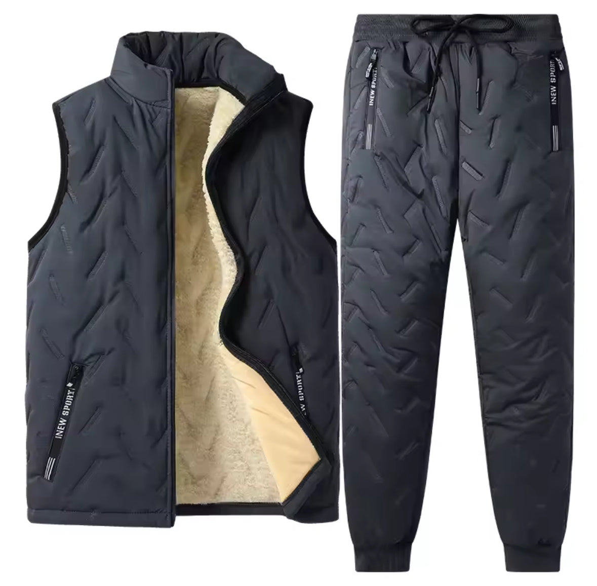 Multifunktionales Winter Set | Gefütterte Jacke, Weste & Hose mit Wasserabweisendem Material | Bequem und Strapazierfähig für Sport und Alltag