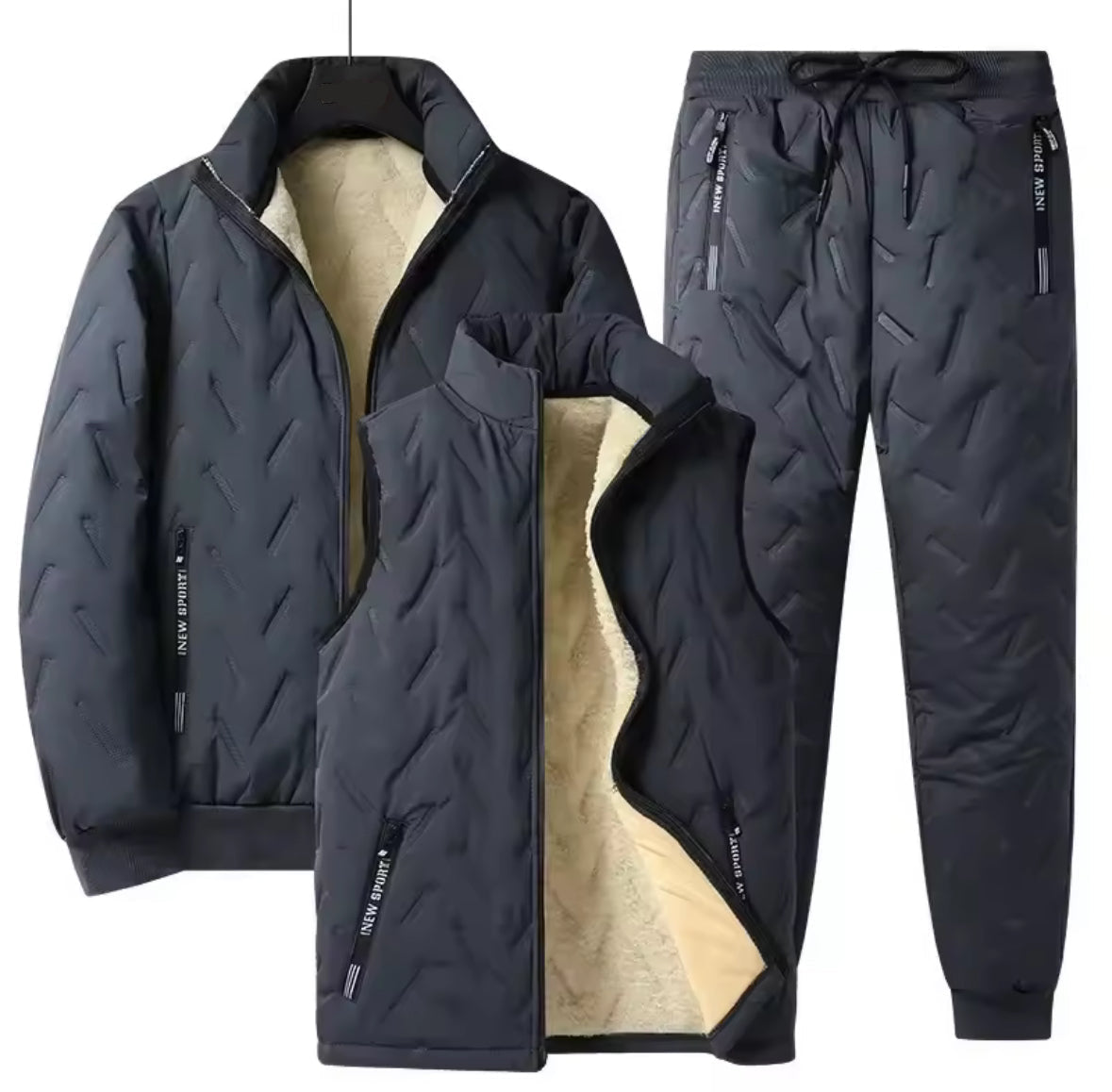 Multifunktionales Winter Set | Gefütterte Jacke, Weste & Hose mit Wasserabweisendem Material | Bequem und Strapazierfähig für Sport und Alltag