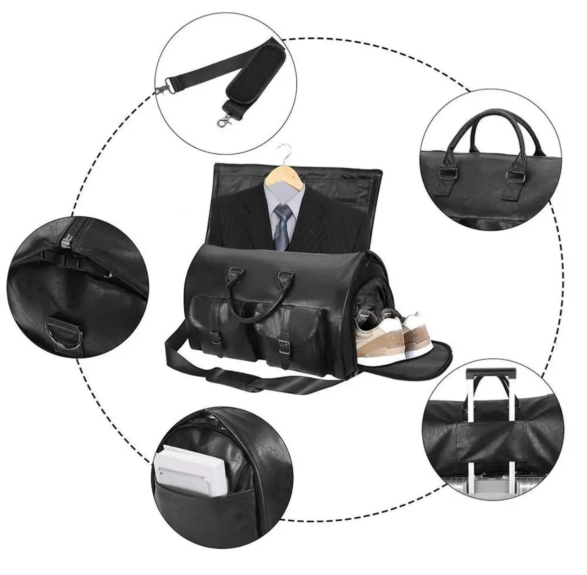 Multifunktions Reisetasche | 50L PU-Leder mit Platzsparendem Design | Ideal für Sport und Reisen