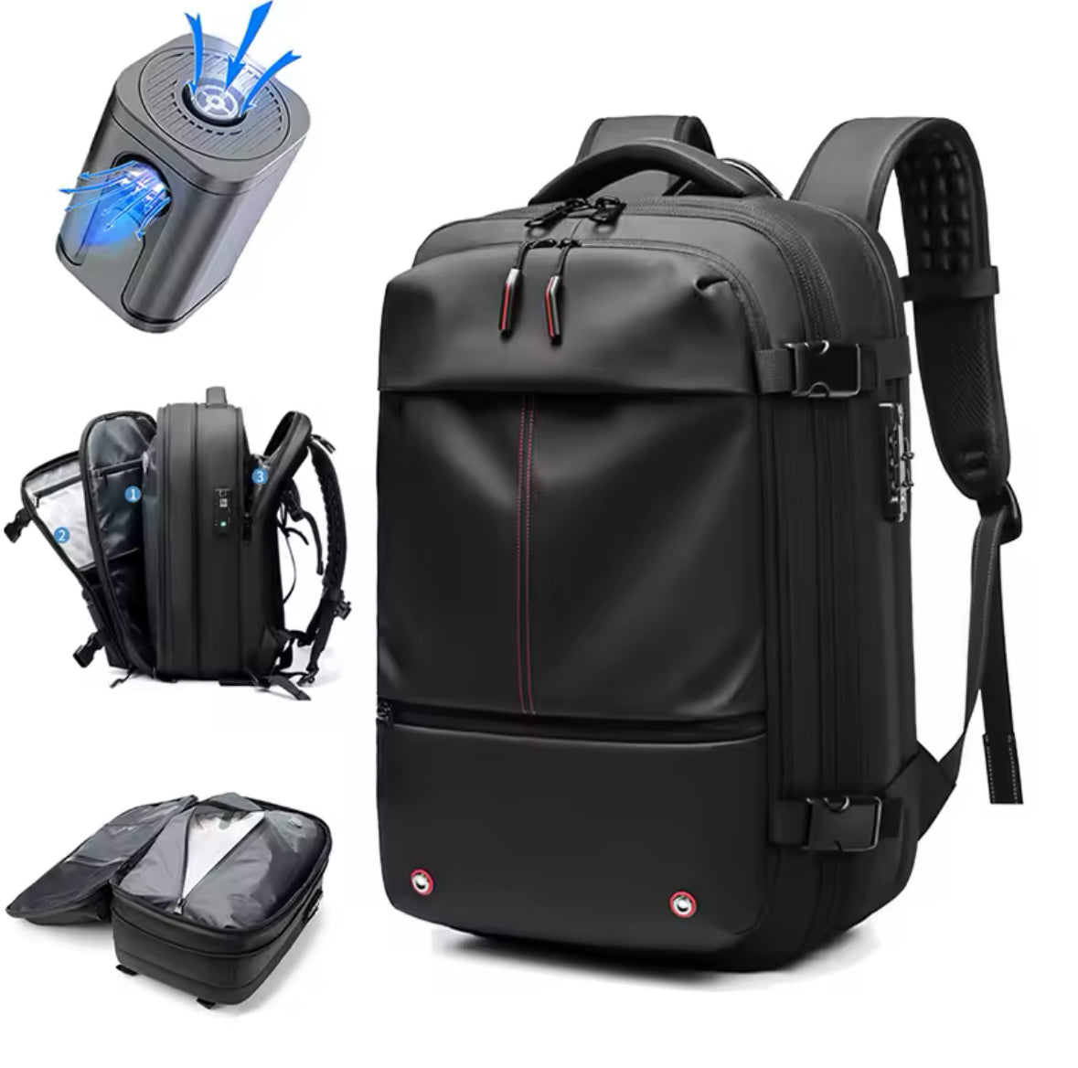 Platzsparender Vakuum Rucksack | 60L Stauraum mit Wasserdichtem Design | Ideal für Reisen und Sport