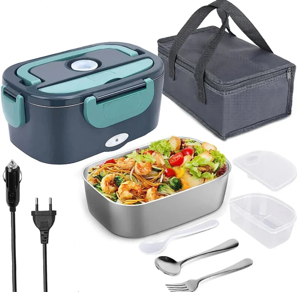 Praktisch beheizbare Lunch-Box | Beheizbare Lunch-Box mit 1,2 Liter Fassungsvermögen | Ideal für warmes Essen unterwegs