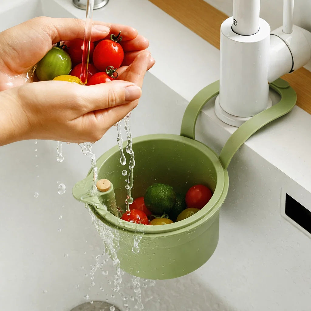Praktischer Abtropfkorb | Zweiteiliges Filtersystem mit Ein-Klick-Entleerung | Hygienisch für Saubere Küchen und Einfache Nutzung 0