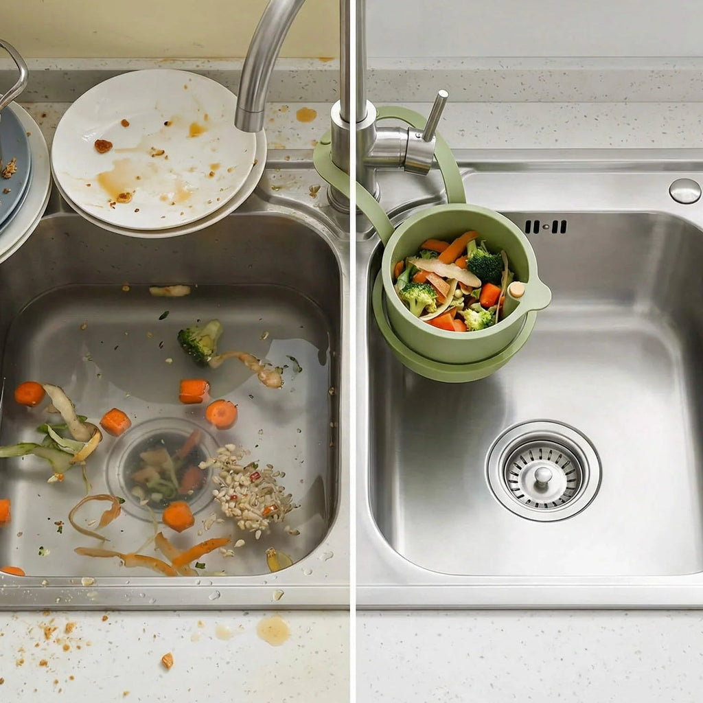 Praktischer Abtropfkorb | Zweiteiliges Filtersystem mit Ein-Klick-Entleerung | Hygienisch für Saubere Küchen und Einfache Nutzung 7