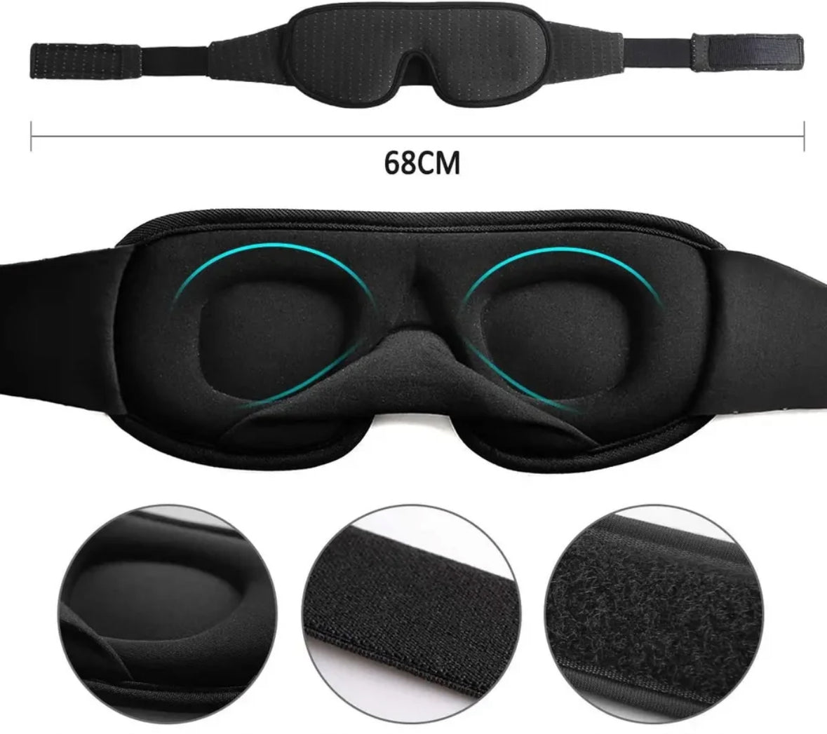 Premium Schlafmaske | Atmungsaktive 3D Schlafmaske mit Ergonomischem Design | Komfortable Entspannung für Erholsame Nächte 2