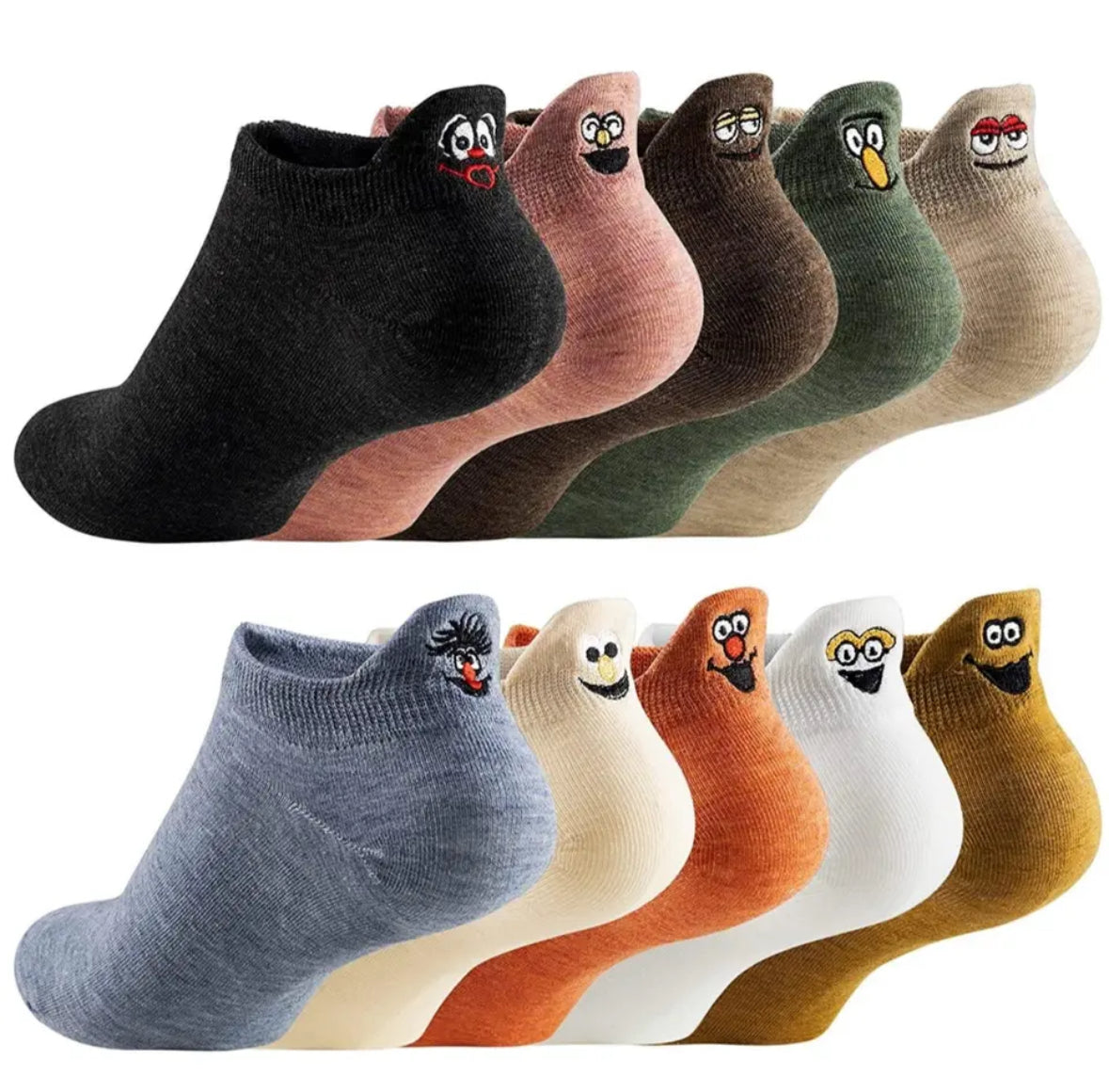 Premium Socken | Bestickte Baumwollsocken im 10er Set mit Weichem Material | Einheitsgröße für Stil und Komfort