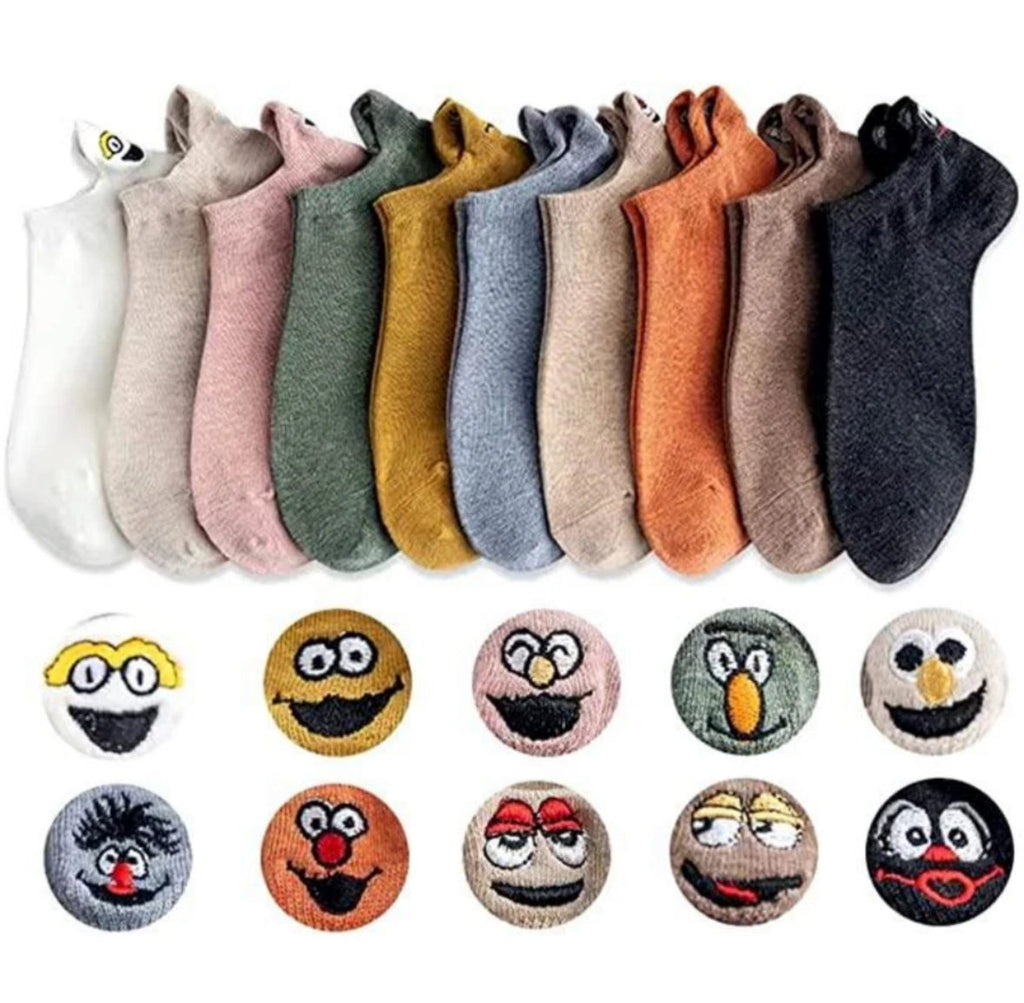 Premium Socken | Bestickte Baumwollsocken im 10er Set mit Weichem Material | Einheitsgröße für Stil und Komfort