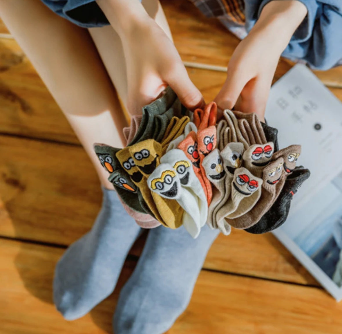 Premium Socken | Bestickte Baumwollsocken im 10er Set mit Weichem Material | Einheitsgröße für Stil und Komfort