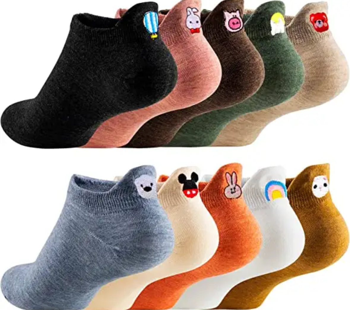 Premium Socken | Bestickte Baumwollsocken im 10er Set mit Weichem Material | Einheitsgröße für Stil und Komfort