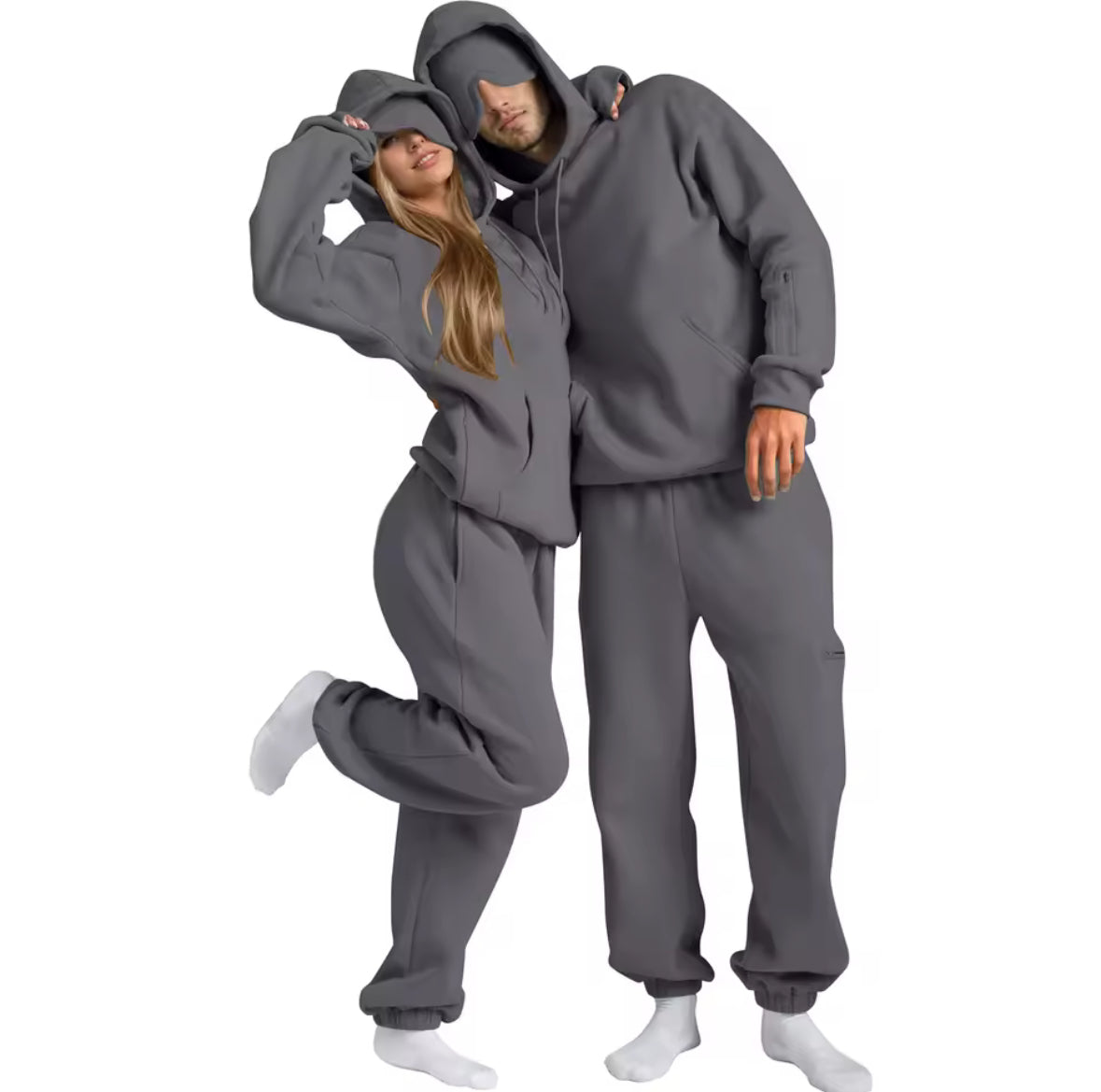 Reise Hoodie mit integrierter Schlafmaske für ultimativen Komfort | Flauschiges Material für entspannte Reisen