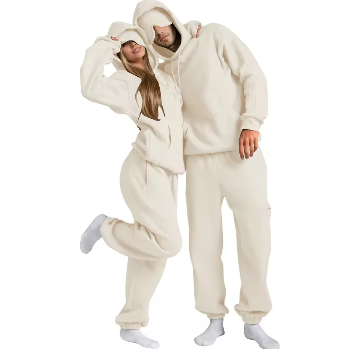 Reise Hoodie mit integrierter Schlafmaske für ultimativen Komfort | Flauschiges Material für entspannte Reisen