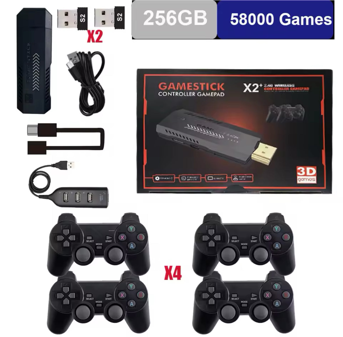 Retro Gaming Konsole | 4K UHD Spielkonsole mit HDMI und Kabellosem Controller | Perfekte Unterhaltung für 2-4 Spieler 0