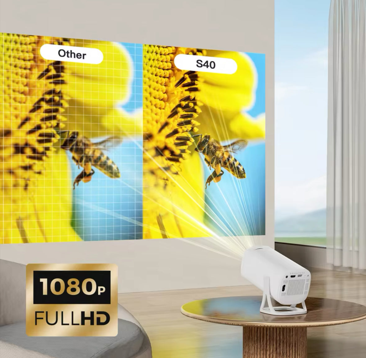 Retro Gaming Projektor | 2-in-1 HD Beamer mit 1080P Auflösung | Perfekte Bildqualität für Streaming und Gaming 2