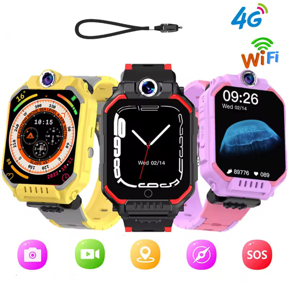 Sicherheits Smartwatch für Kinder mit GPS-Tracking & SOS-Funktion | Multifunktionale Uhr für Sicherheit und Kommunikation 1