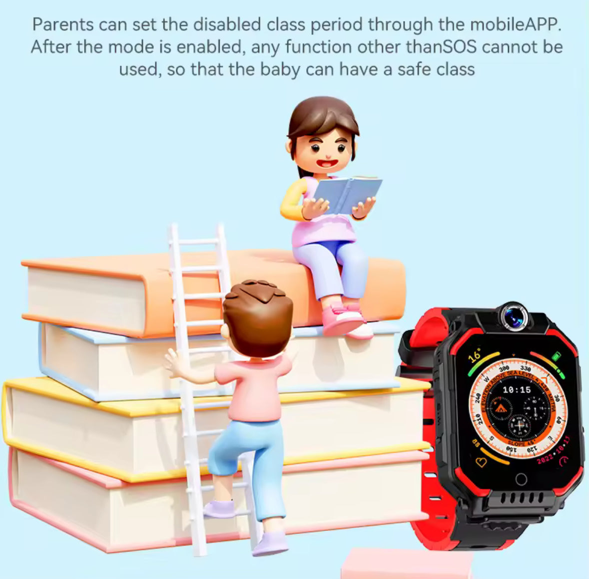 Sicherheits Smartwatch für Kinder mit GPS-Tracking & SOS-Funktion | Multifunktionale Uhr für Sicherheit und Kommunikation 3