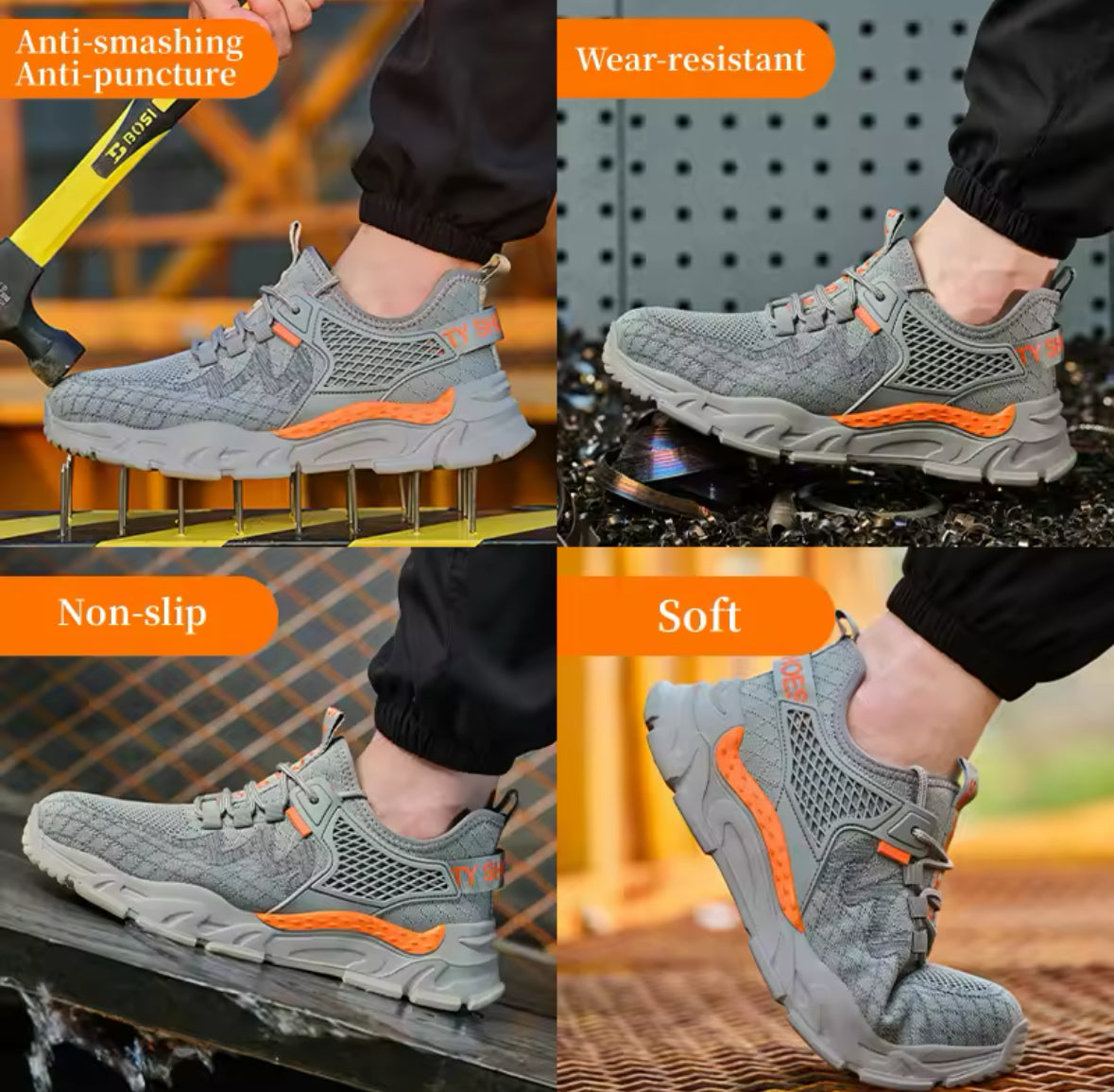 Sicherheits Sneaker | Arbeits Sneaker mit Stahlkappe & rutschfester Sohle | Komfortabel und robust für sicheren Halt 5