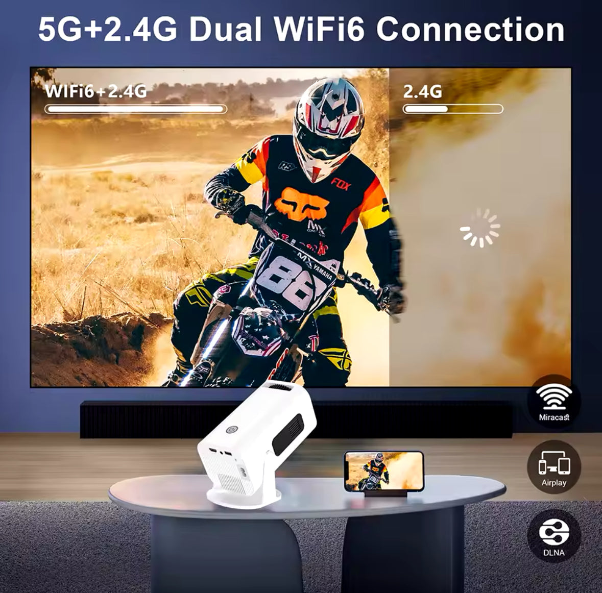 Smart HD Beamer | 1080P Projektor mit Android 11.0 und WLAN | Perfekte Bildqualität für Home Entertainment 4