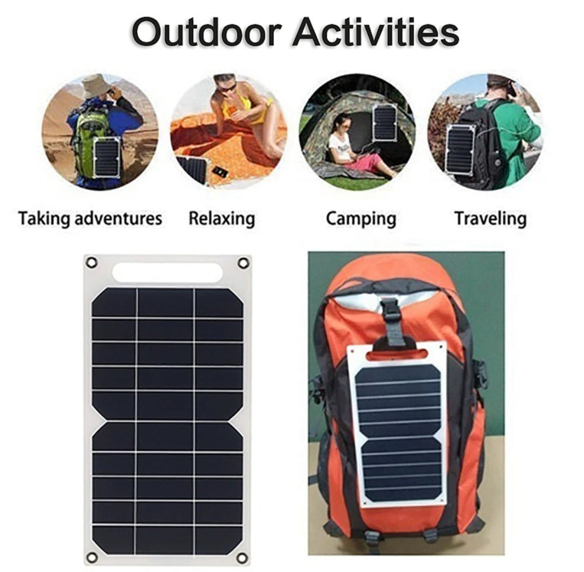 Solar Ladegerät | Solarpanel für mobile Geräte mit direkter Sonnenenergie | Ideal für Camping und Wandern 3