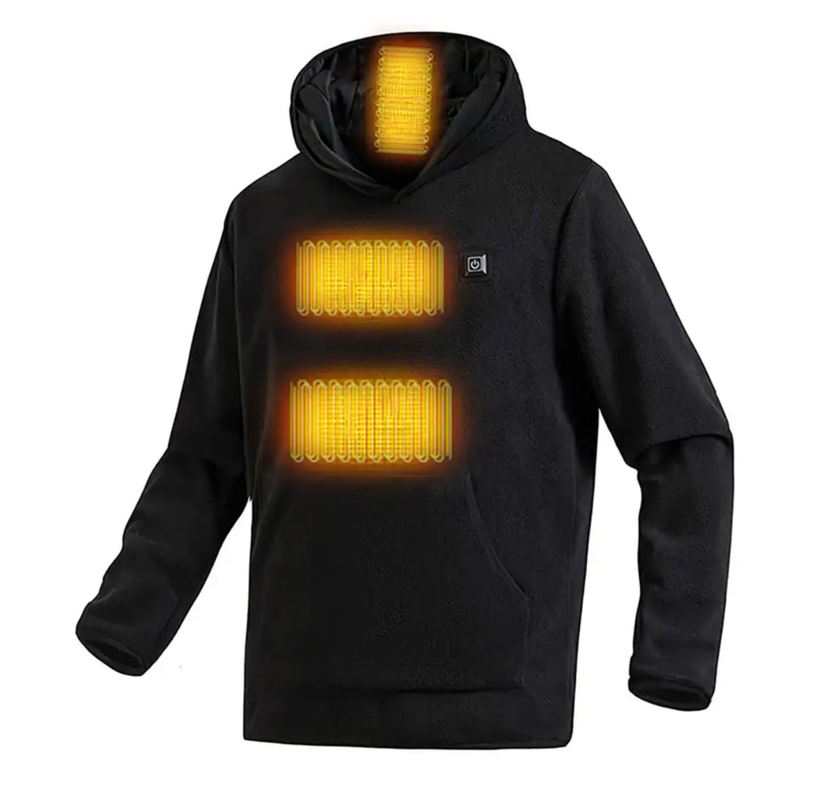 Beheizbarer Wärme Fleece Hoodie | USB beheizbar mit 3 Wärmestufen | Bequemer Unisex Pullover für optimale Wärmeisolierung