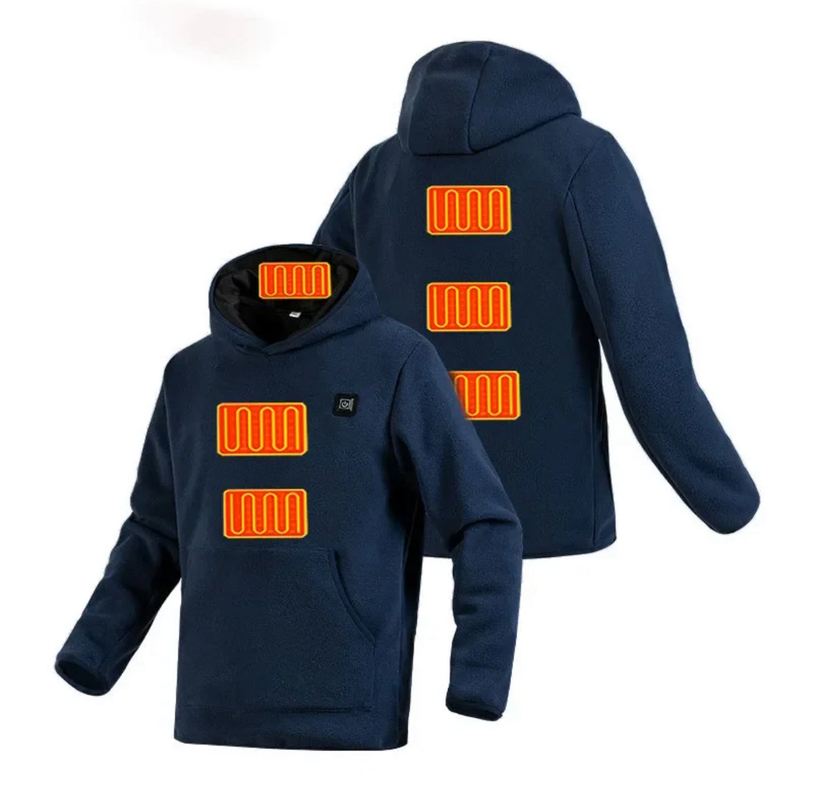 Beheizbarer Wärme Fleece Hoodie | USB beheizbar mit 3 Wärmestufen | Bequemer Unisex Pullover für optimale Wärmeisolierung