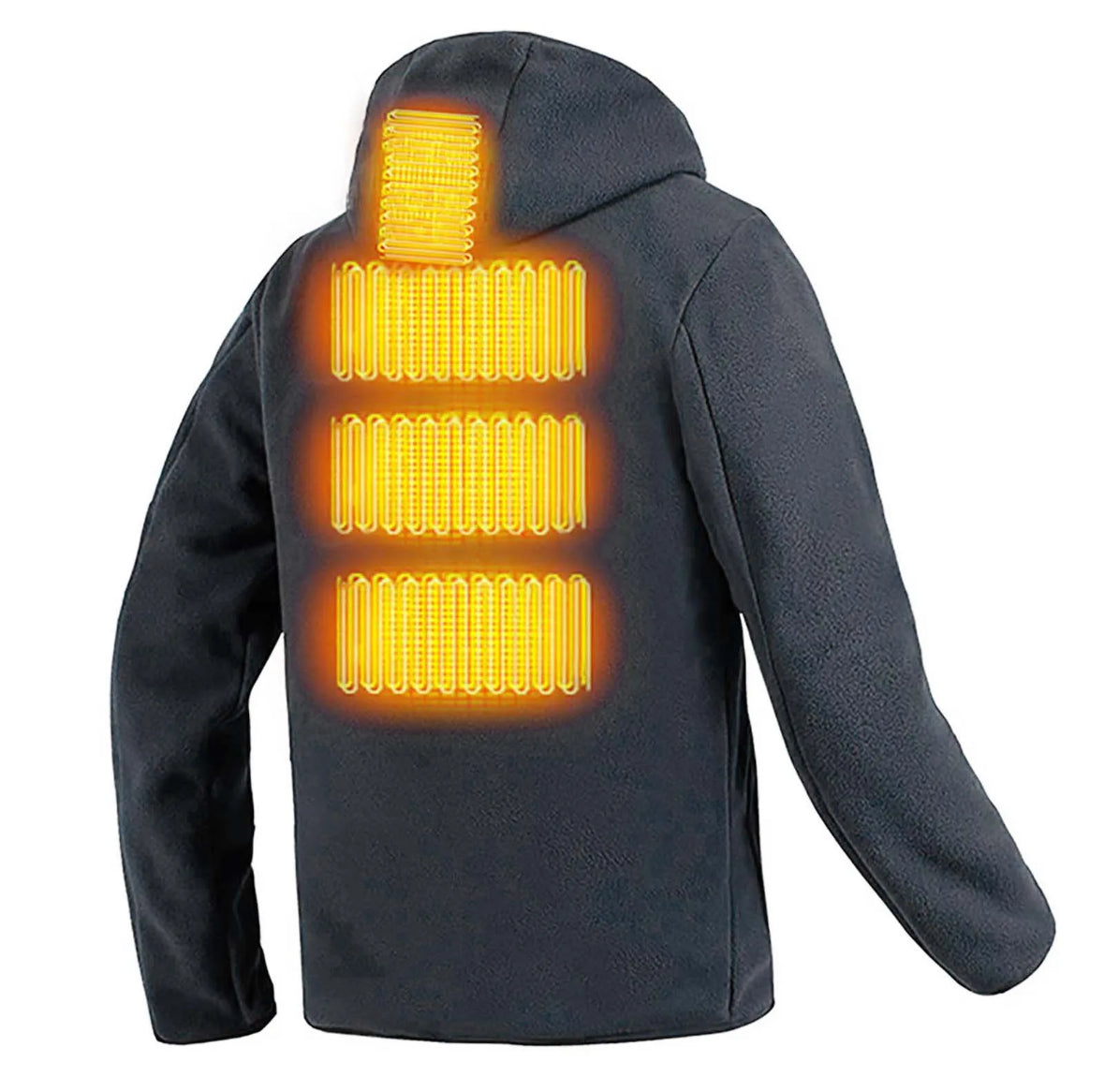 Beheizbarer Wärme Fleece Hoodie | USB beheizbar mit 3 Wärmestufen | Bequemer Unisex Pullover für optimale Wärmeisolierung