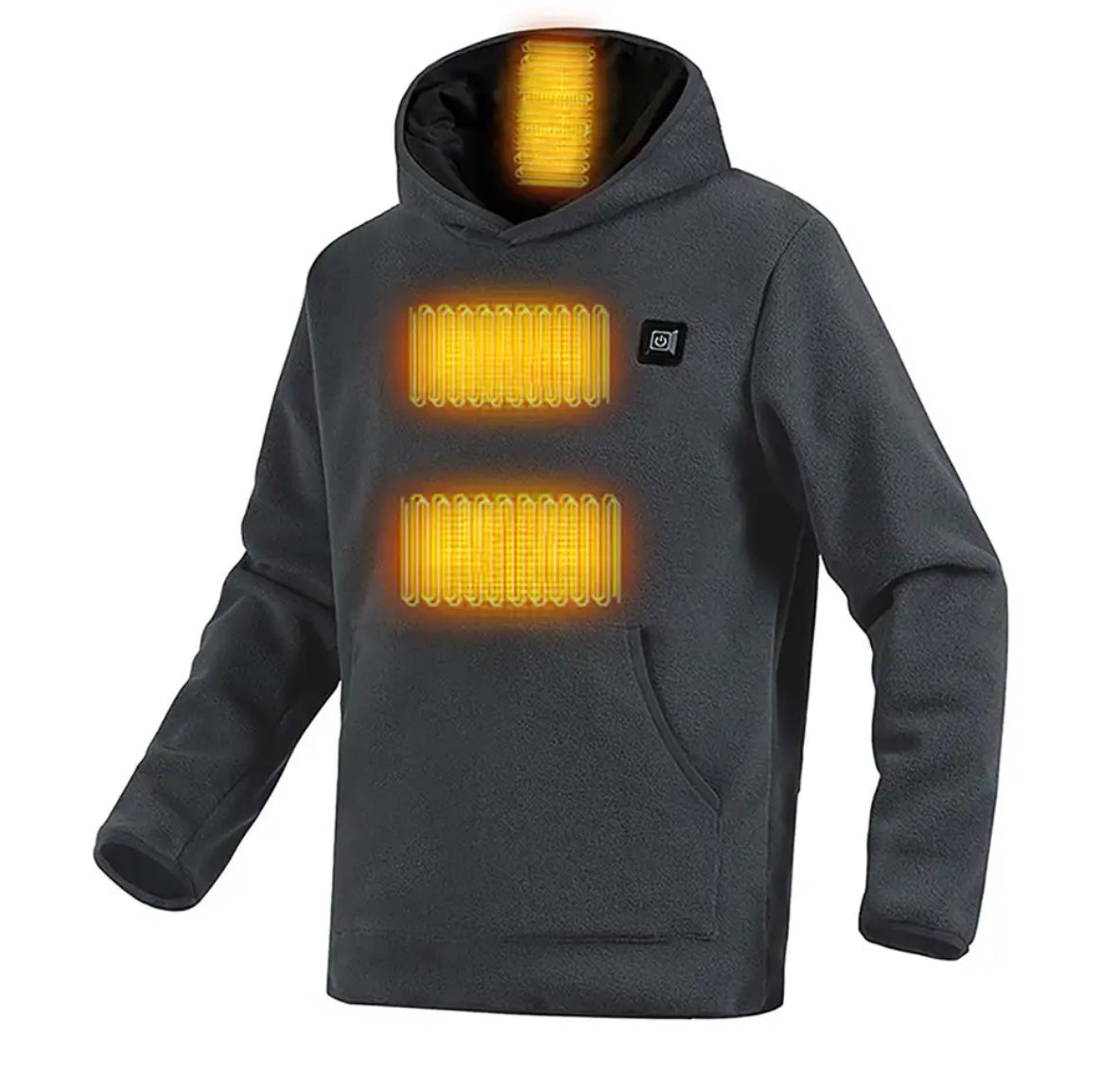 Beheizbarer Wärme Fleece Hoodie | USB beheizbar mit 3 Wärmestufen | Bequemer Unisex Pullover für optimale Wärmeisolierung