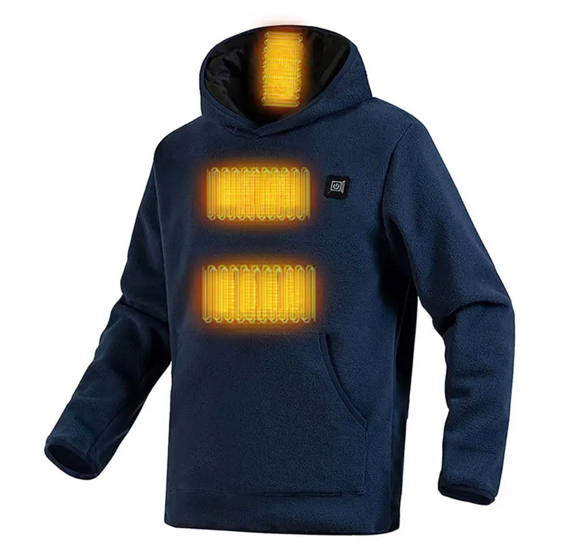 Beheizbarer Wärme Fleece Hoodie | USB beheizbar mit 3 Wärmestufen | Bequemer Unisex Pullover für optimale Wärmeisolierung