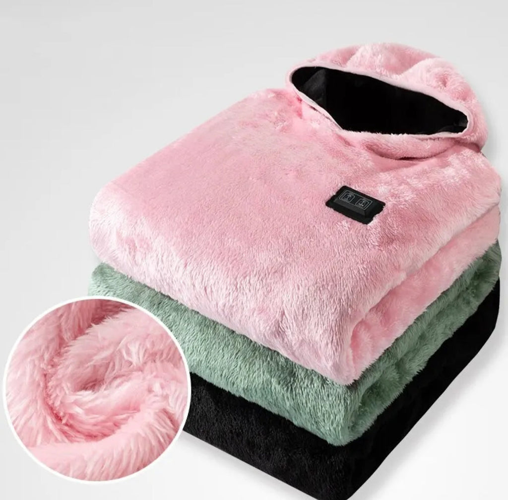 Fleece Wärme Hoodie | Beheizbarer Fleece Hoodie mit USB-Anschluss | 3 Wärmestufen für individuelle Wärme