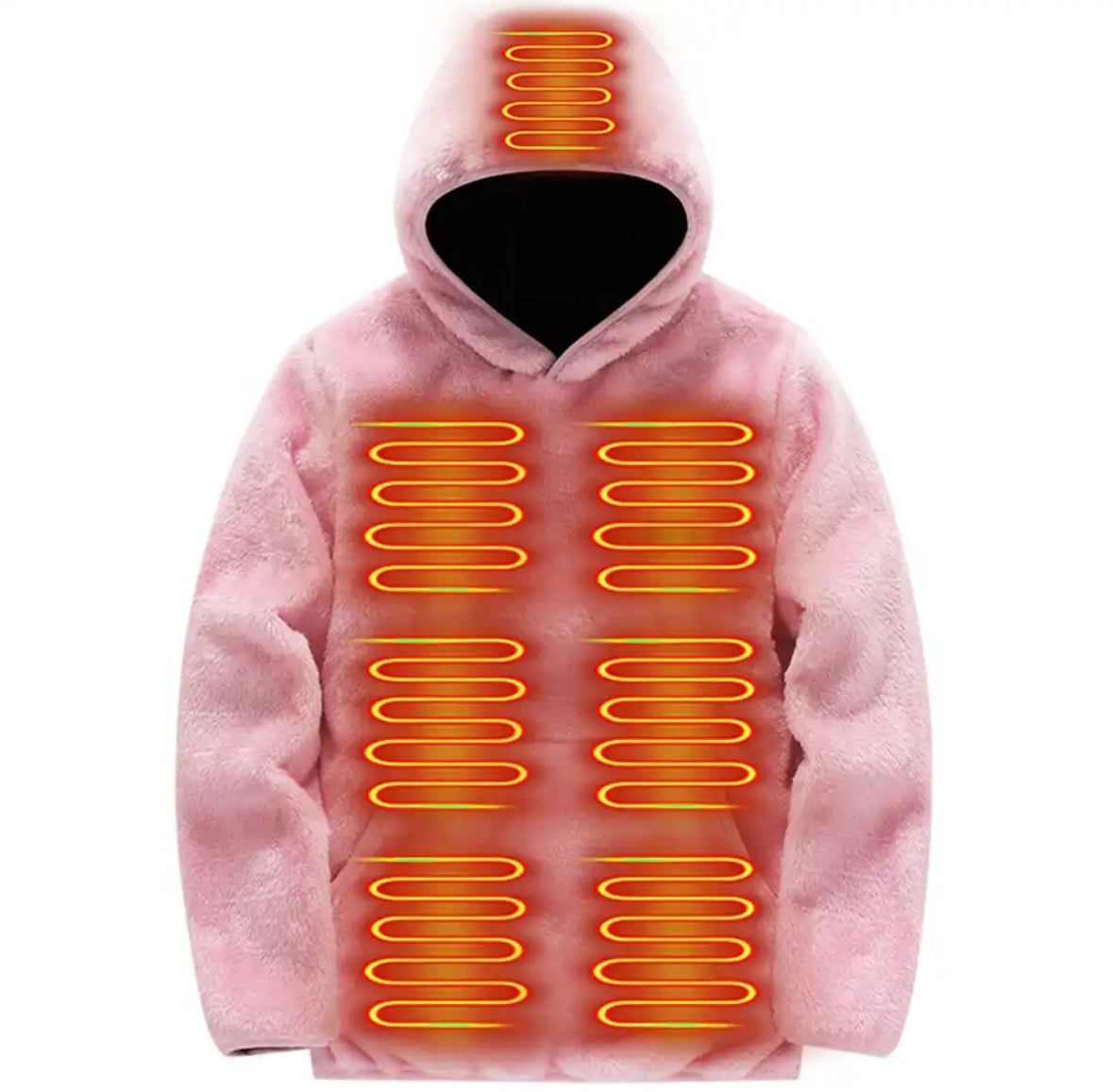 Fleece Wärme Hoodie | Beheizbarer Fleece Hoodie mit USB-Anschluss | 3 Wärmestufen für individuelle Wärme