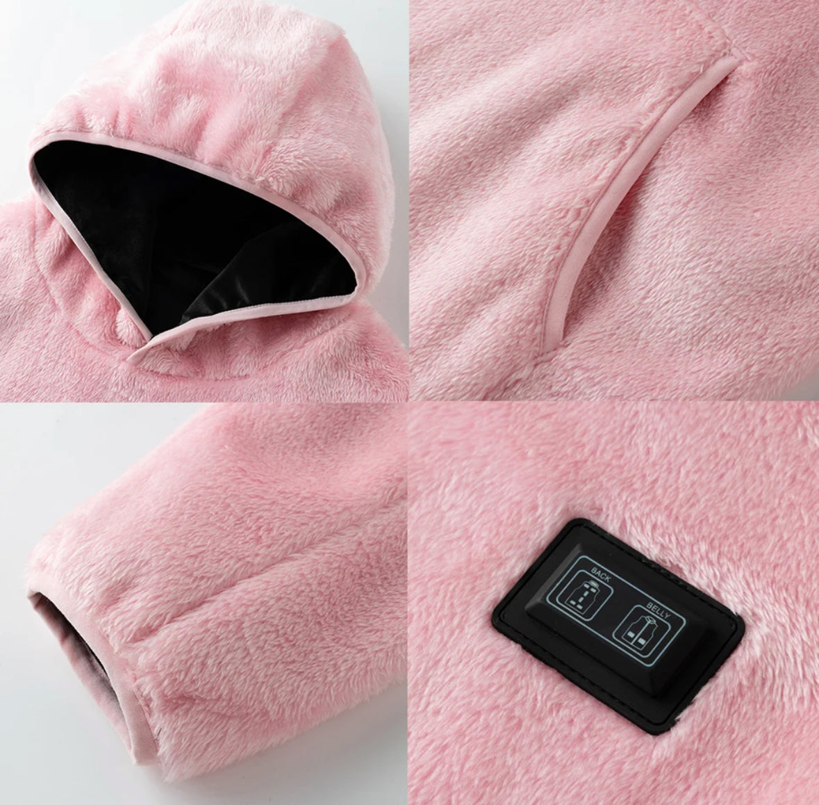 Fleece Wärme Hoodie | Beheizbarer Fleece Hoodie mit USB-Anschluss | 3 Wärmestufen für individuelle Wärme