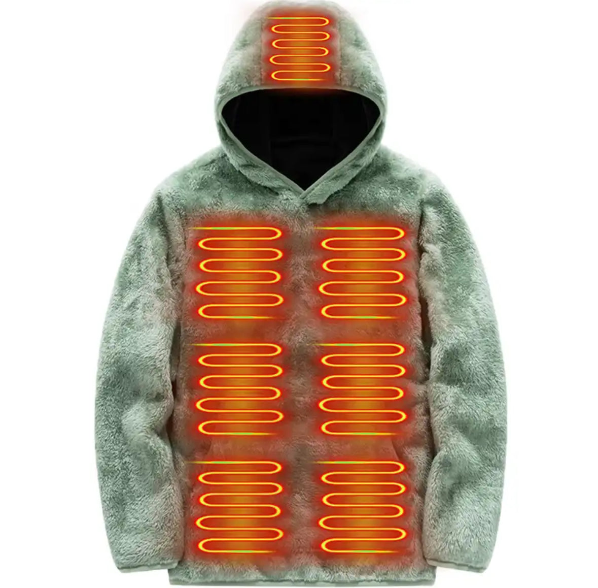 Fleece Wärme Hoodie | Beheizbarer Fleece Hoodie mit USB-Anschluss | 3 Wärmestufen für individuelle Wärme