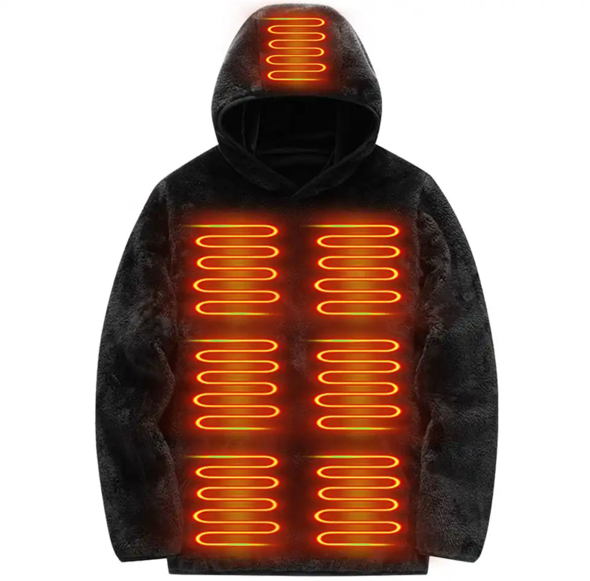 Fleece Wärme Hoodie | Beheizbarer Fleece Hoodie mit USB-Anschluss | 3 Wärmestufen für individuelle Wärme