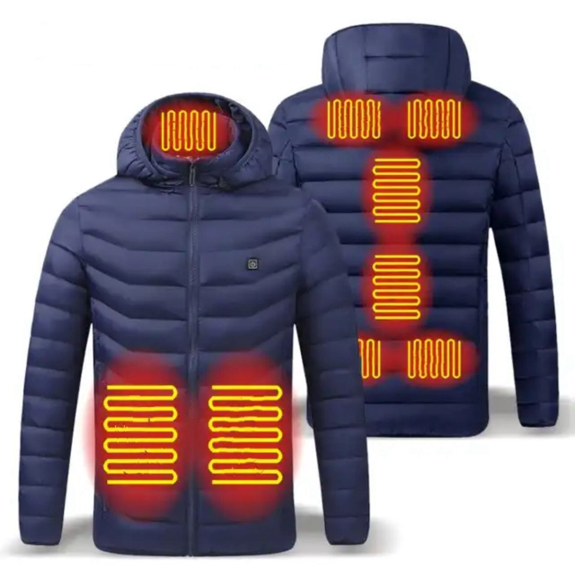 Beheizbare Wärme Jacke | Beheizbare Unisex Jacke mit Kapuze und USB-Anschluss | 3 Wärmestufen für individuelle Wärme