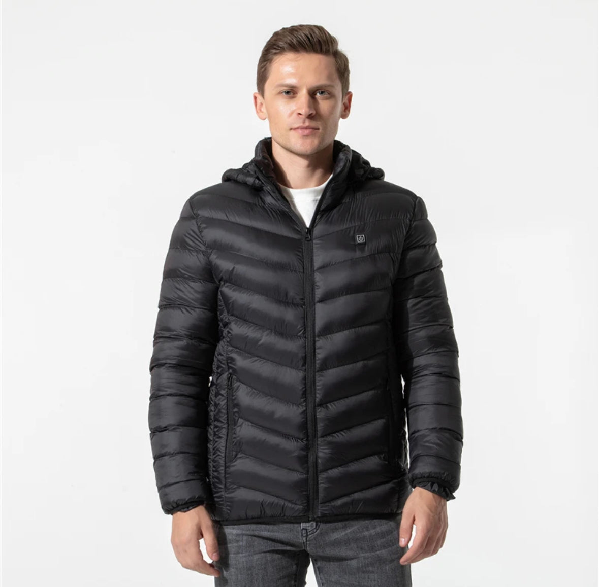 Beheizbare Wärme Jacke | Beheizbare Unisex Jacke mit Kapuze und USB-Anschluss | 3 Wärmestufen für individuelle Wärme
