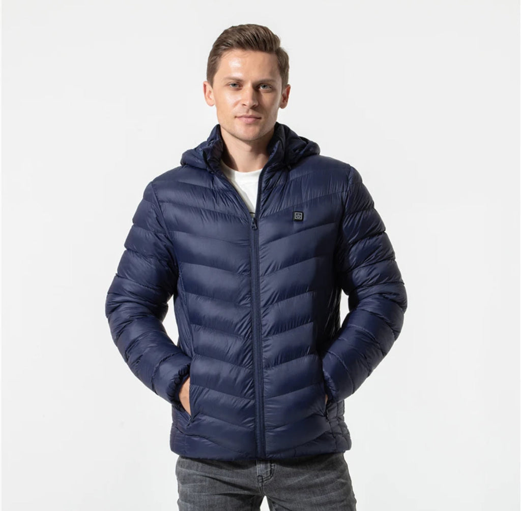 Beheizbare Wärme Jacke | Beheizbare Unisex Jacke mit Kapuze und USB-Anschluss | 3 Wärmestufen für individuelle Wärme