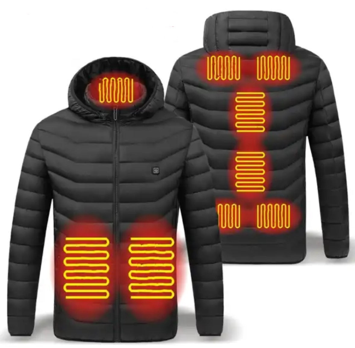 Beheizbare Wärme Jacke | Beheizbare Unisex Jacke mit Kapuze und USB-Anschluss | 3 Wärmestufen für individuelle Wärme